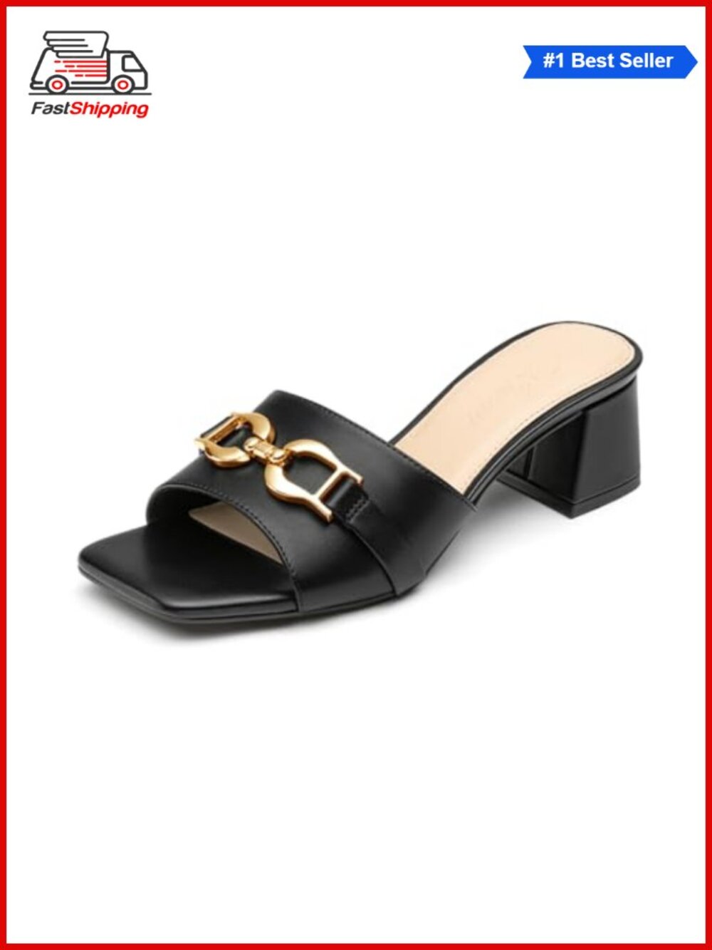 ✨Athlefit Raffia Heeled Sandals Slip On Chunky Block Heels Summer